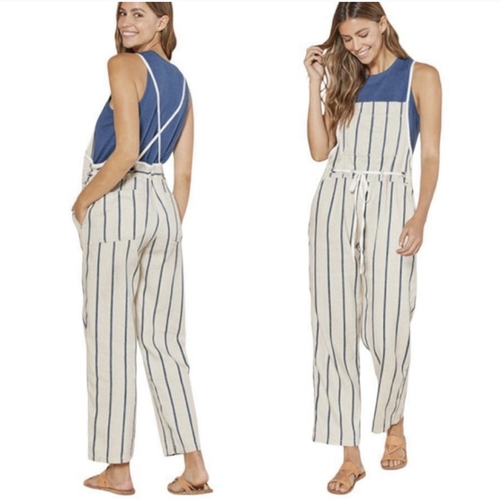 Outerknown Striped Topanga Overalls
